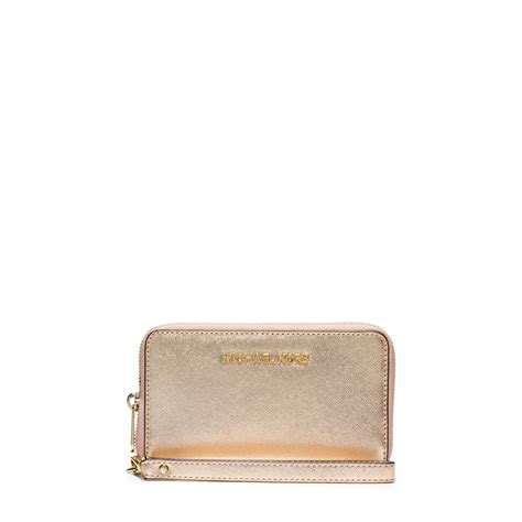 multifunktionale handyhülle michael kors|Jet Set Large Leather Smartphone Wristlet Wallet .